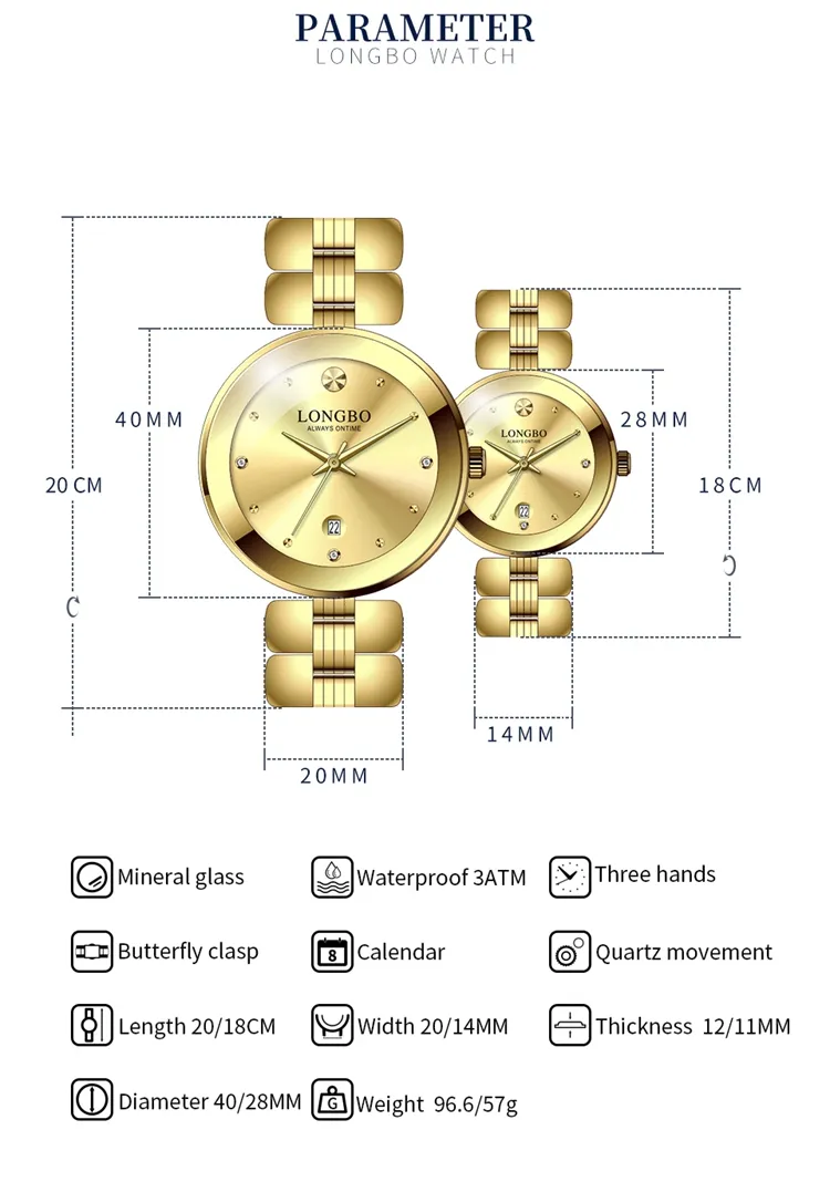 LONGBO Couple Watch 80583